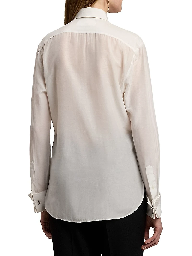 Brittani Ruffled Cotton-Silk Voile Shirt