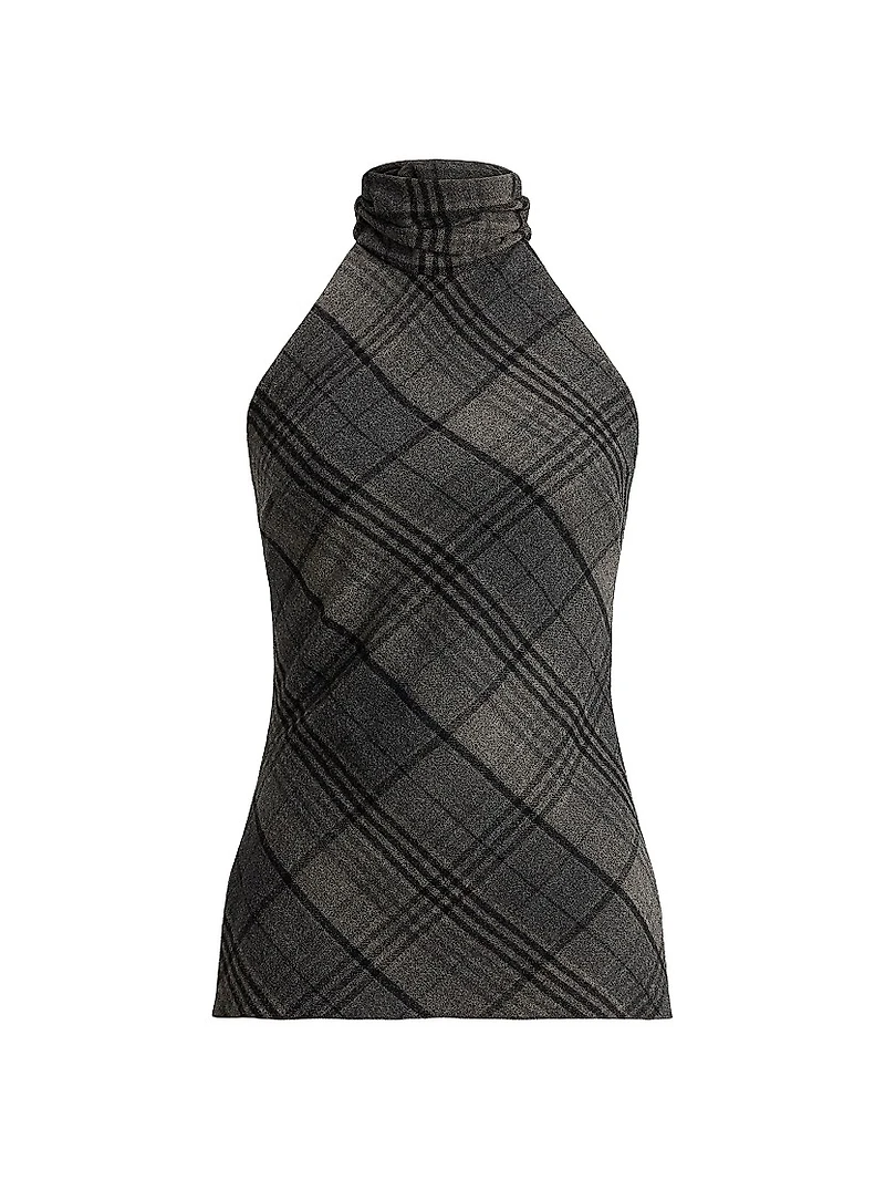 Chilton Plaid Sleeveless Wool Top