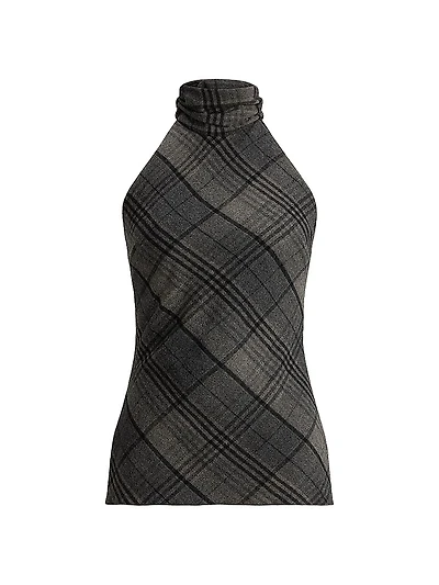 Chilton Plaid Sleeveless Wool Top