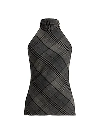 Chilton Plaid Sleeveless Wool Top