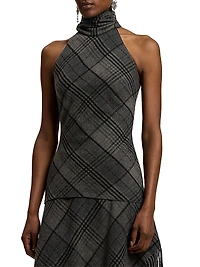 Chilton Plaid Sleeveless Wool Top