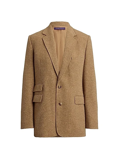 Eli Basket-Weave Wool-Cashmere Jacket