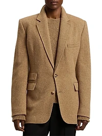 Eli Basket-Weave Wool-Cashmere Jacket