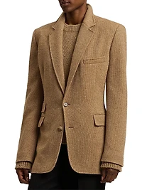 Eli Basket-Weave Wool-Cashmere Jacket