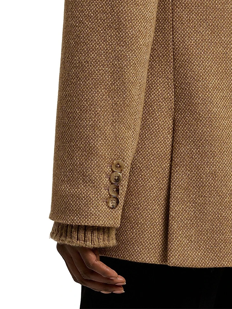Eli Basket-Weave Wool-Cashmere Jacket