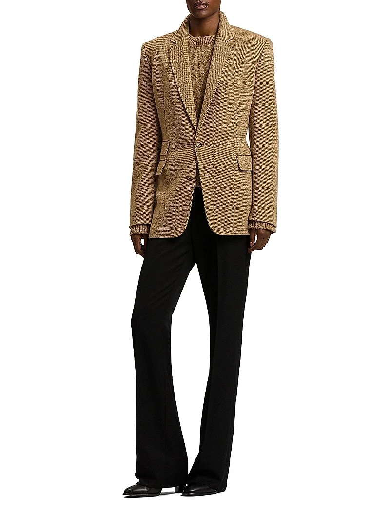 Eli Basket-Weave Wool-Cashmere Jacket
