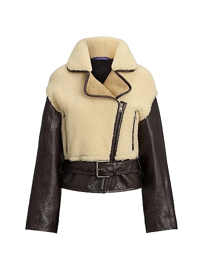 Silvester Lamb-Shearling Moto Jacket