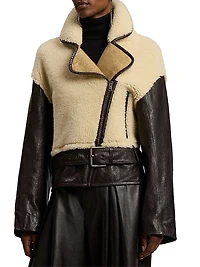Silvester Lamb-Shearling Moto Jacket