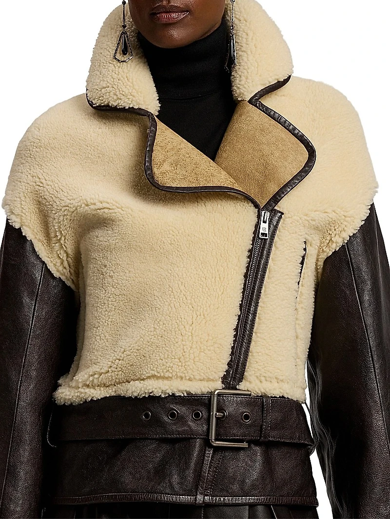 Silvester Lamb-Shearling Moto Jacket