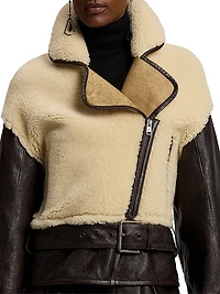 Silvester Lamb-Shearling Moto Jacket