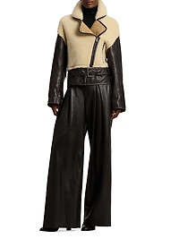 Silvester Lamb-Shearling Moto Jacket