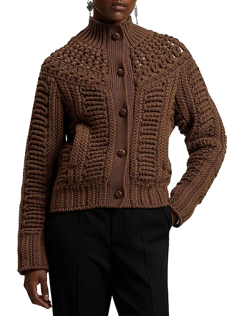 Mixed Stitch Cashmere Cardigan