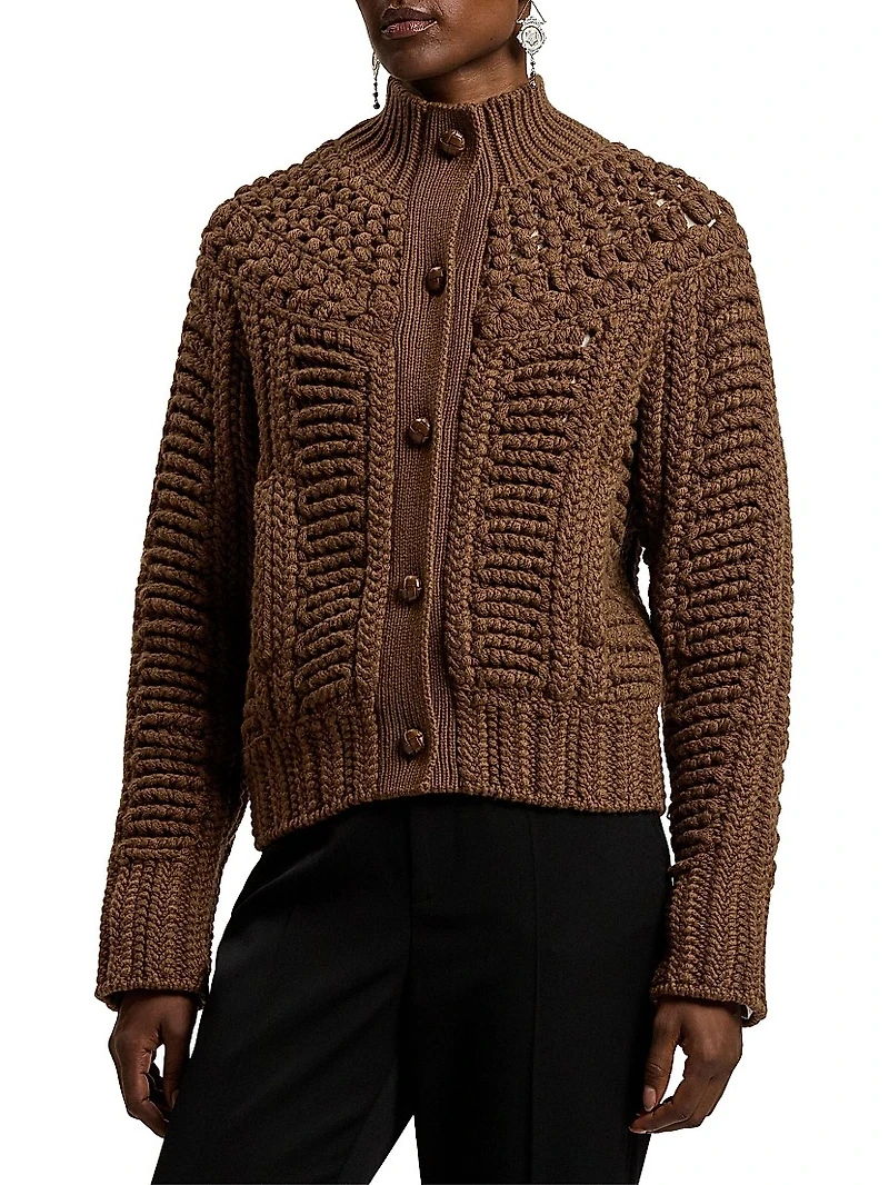 Mixed Stitch Cashmere Cardigan