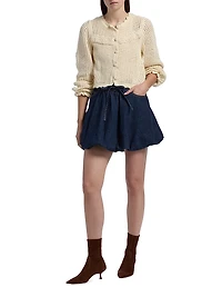Ione Crochet Ruffle Cardigan