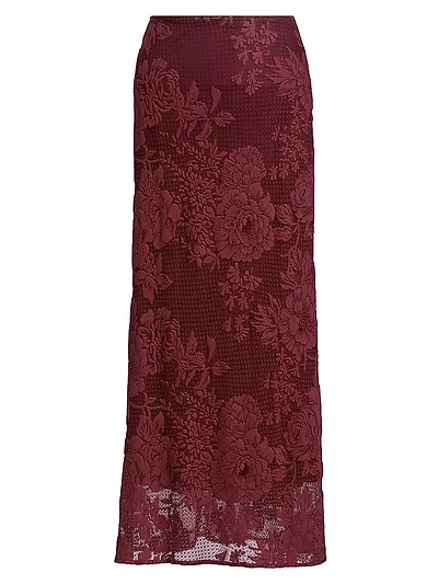 Lace A-Line Maxi Skirt