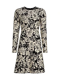 Floral Jacquard Minidress