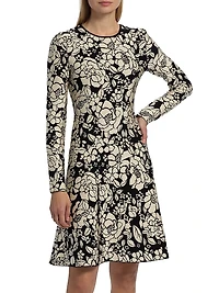 Floral Jacquard Minidress