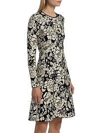 Floral Jacquard Minidress