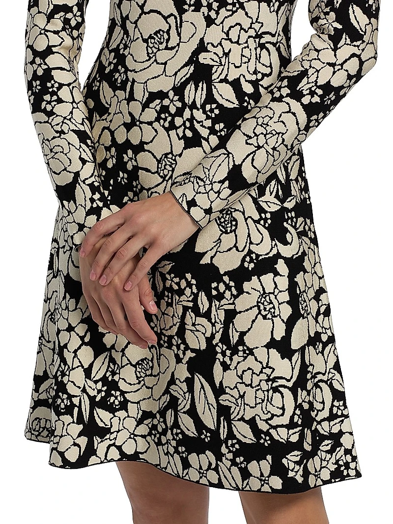 Floral Jacquard Minidress
