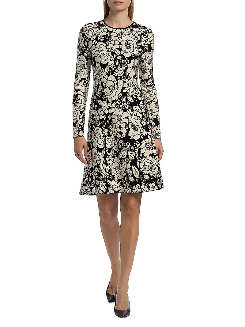 Floral Jacquard Minidress