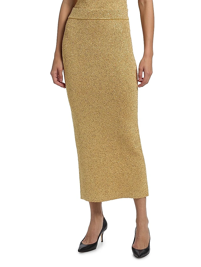 Sequined Knit Pencil Skirt