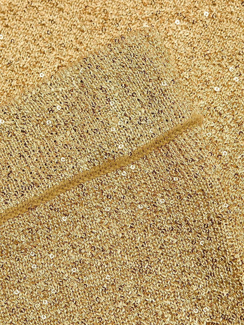 Sequined Knit Pencil Skirt