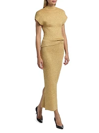 Sequined Knit Pencil Skirt