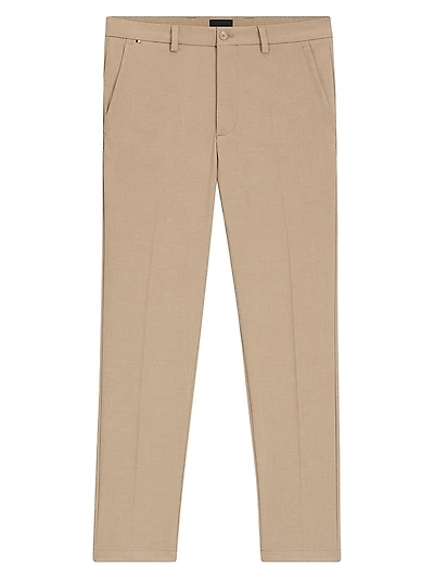 Slim-Fit Trousers Melange Stretch Fabric