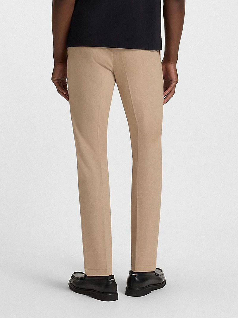 Slim-Fit Trousers Melange Stretch Fabric