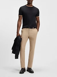 Slim-Fit Trousers Melange Stretch Fabric