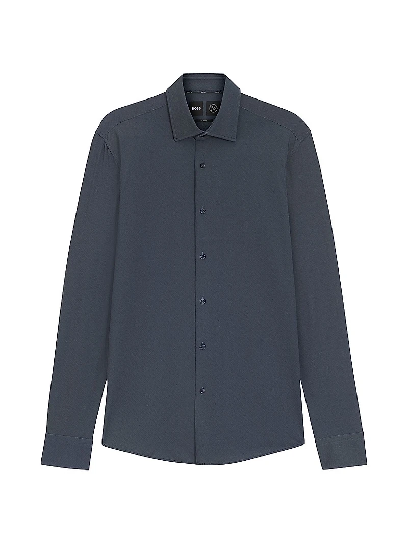 Printed Slim-Fit Shirt Performance-Stretch Fabric