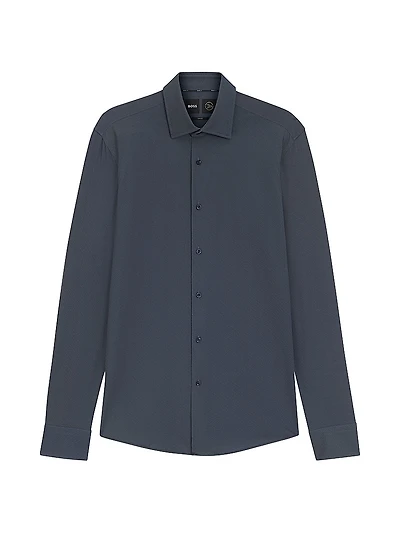 Printed Slim-Fit Shirt Performance-Stretch Fabric