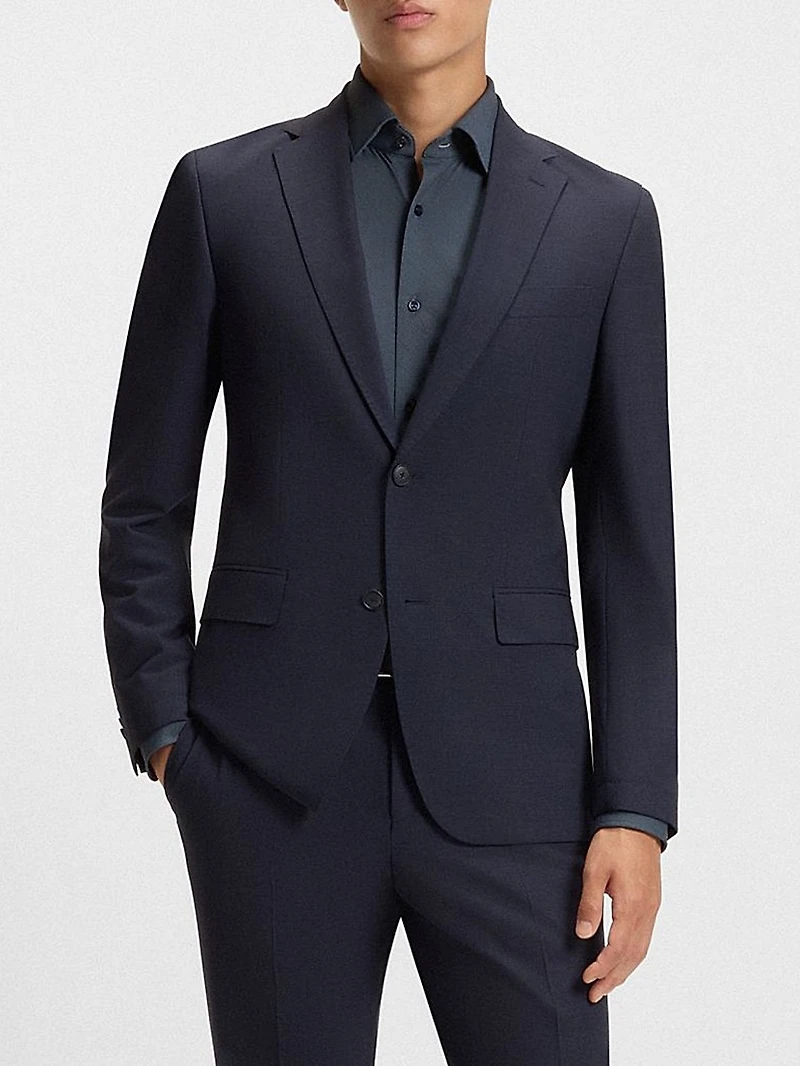 Printed Slim-Fit Shirt Performance-Stretch Fabric