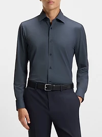 Printed Slim-Fit Shirt Performance-Stretch Fabric