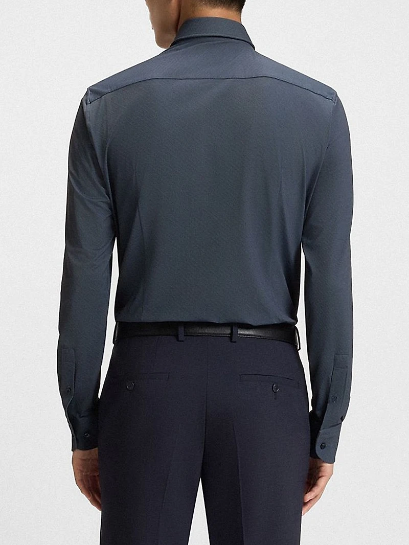 Printed Slim-Fit Shirt Performance-Stretch Fabric