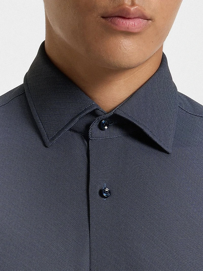Printed Slim-Fit Shirt Performance-Stretch Fabric