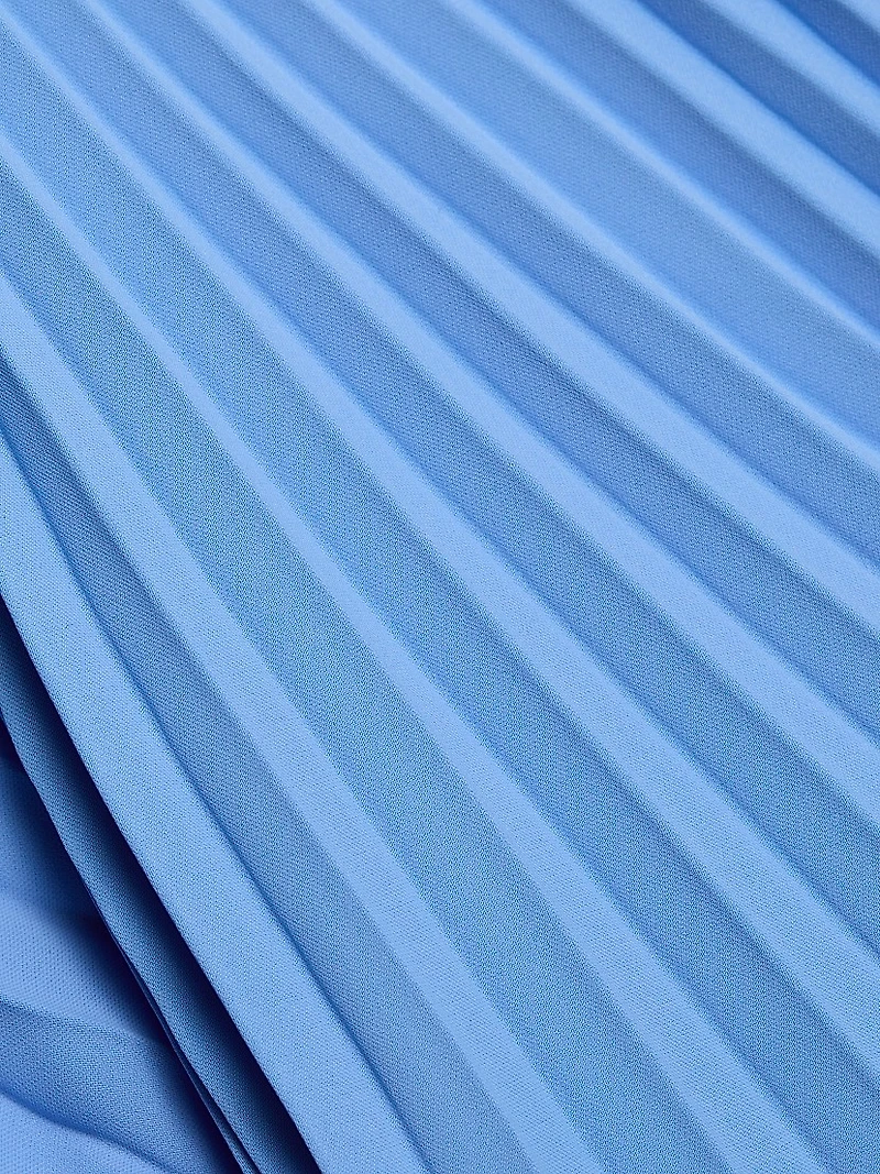 Farah Pleated Crepe Tie-Waist Midi-Dress