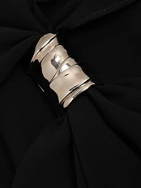 Malika Hardware-Detail Asymmetric Double Crepe Top