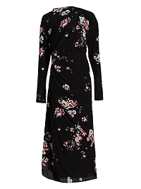 Trudie Floral Draped Midi-Dress