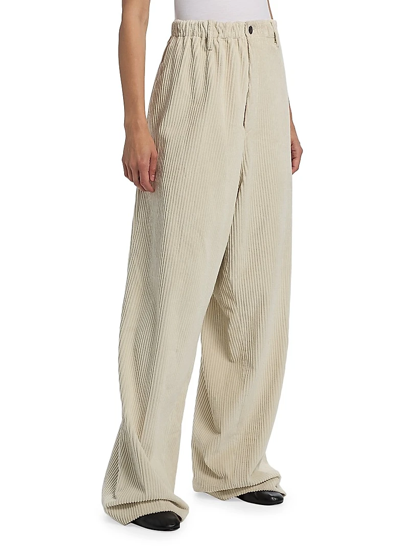 Lidie Cotton Corduroy Wide-Leg Pants