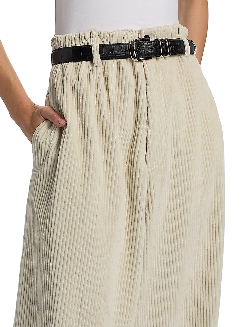 Lidie Cotton Corduroy Wide-Leg Pants