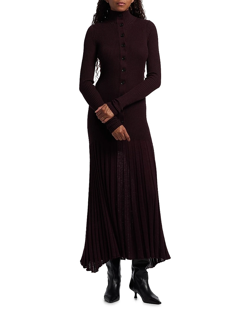 Jada Ribbed Merino Maxi Dress
