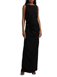 Indria Double Crepe Cocktail Dress