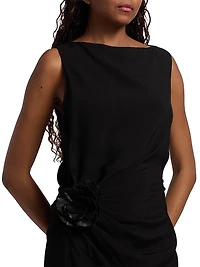 Indria Double Crepe Cocktail Dress
