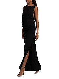 Indria Double Crepe Cocktail Dress