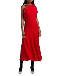 Rue Double Crepe Midi-Dress