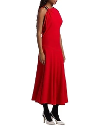 Rue Double Crepe Midi-Dress