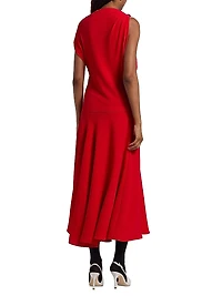 Rue Double Crepe Midi-Dress