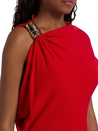 Rue Double Crepe Midi-Dress