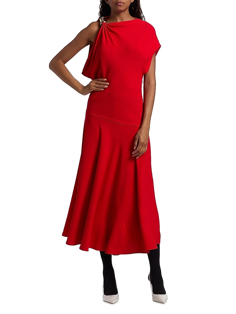 Rue Double Crepe Midi-Dress